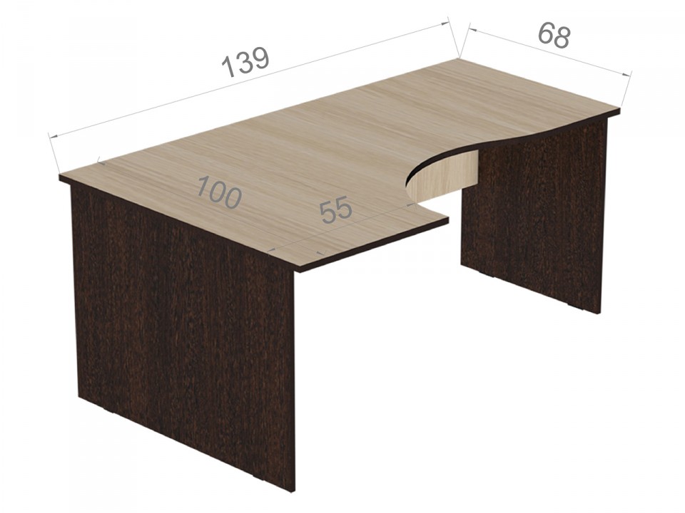 Мебель для офиса Референт Стол офисный угловой Р.СКУ-14 (левый)